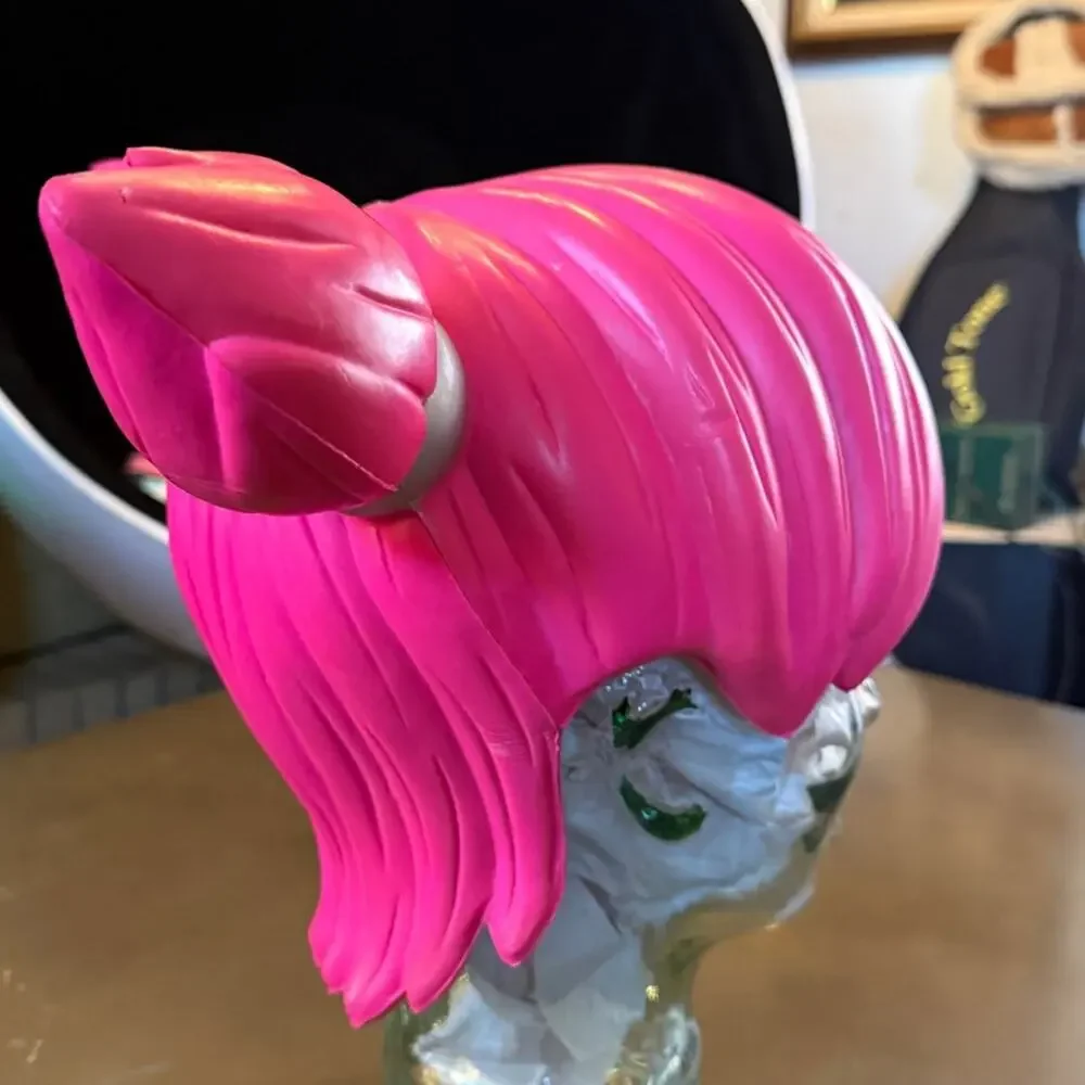 Vintage WIGGIN OUT Hot Pink Foam Pigtails Wig Costume Cosplay Anime Girl